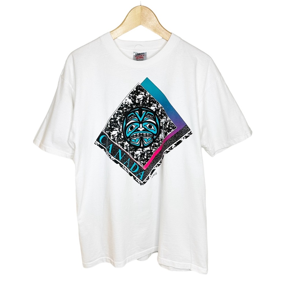 Vintage 90s Single Stitch Native Canada Graphic T-Shirt Size XL - Picture 1 of 7